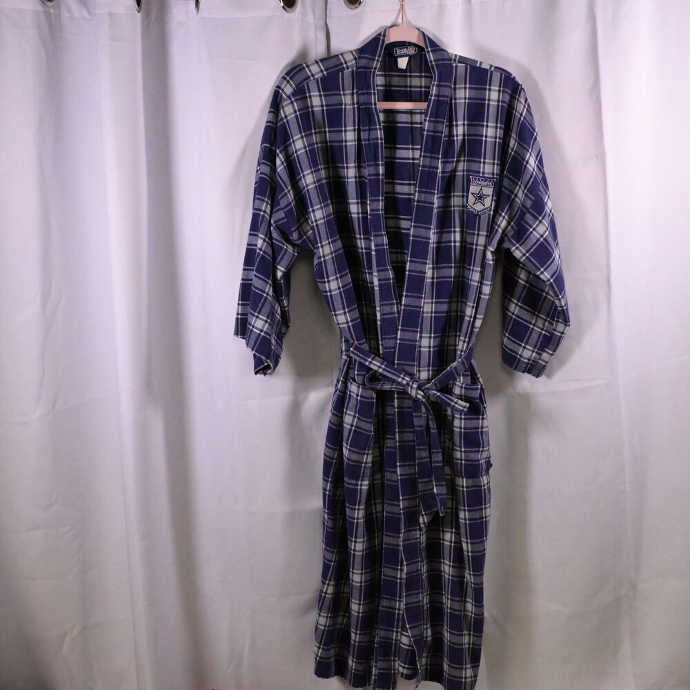VTG Team NFL Dallas Cowboys Unisex One Size Plaid Bathrobe House Coat‎ Sleepwear